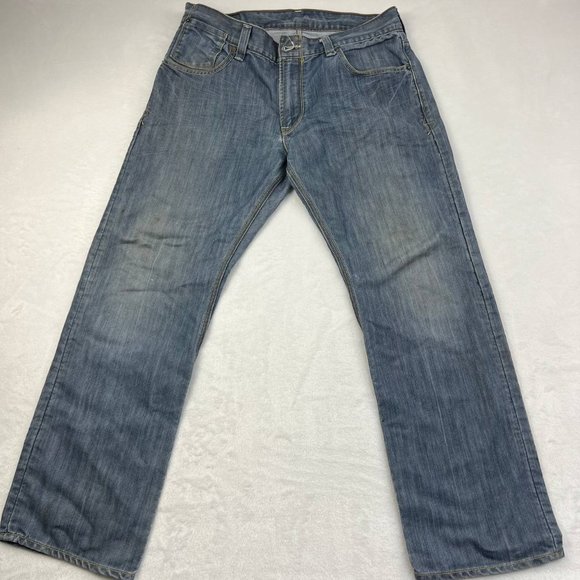 Levi's 514 Slim Straight Jeans Mens 34 x 30 Denim Pants‎ Blue Faded - Picture 6 of 16